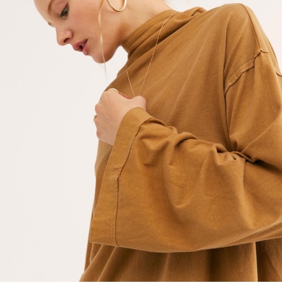 New We The Free Yellow Turtleneck Top Size S - Picture 3 of 10